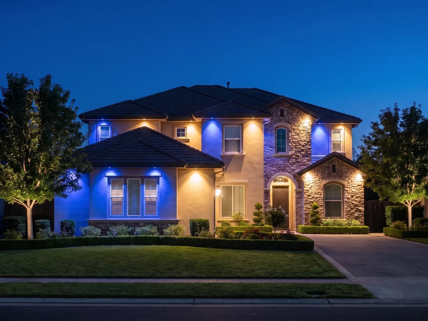 Home lit in the Team Colors scene